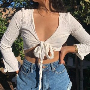 White tie up top